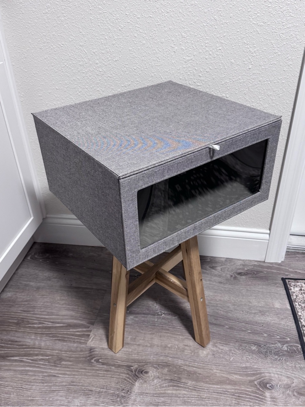 The Container Store Cambridge Drop-Front Sweater Box Grey EUC